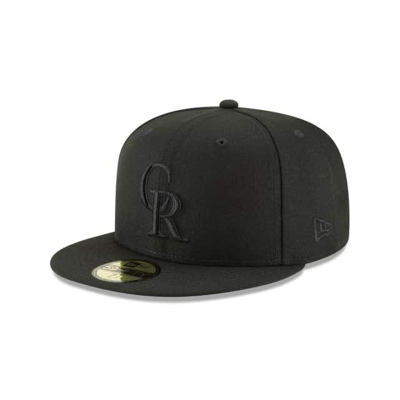 Colorado Rockies Gorra | New Era MLB Blackout Basic 59fifty Fitted Cap Mexico - Negros